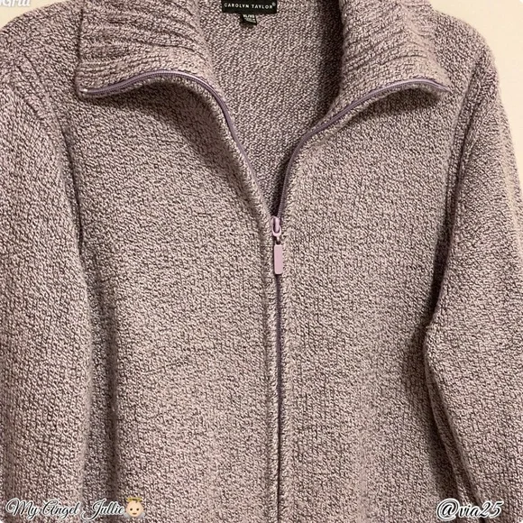 Carolyn Taylor Womens Turtleneck Knit Sweater Size XL Color Purple/Black - Picture 2 of 7